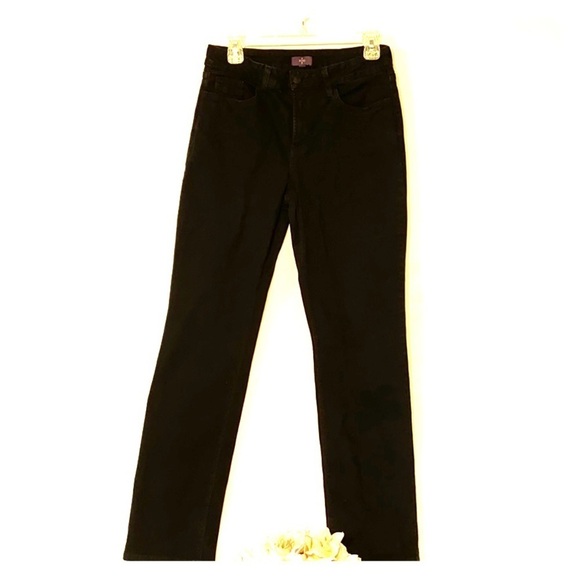 Nydj Black Straight Denim Jean Lift and Tuck Tech. - Picture 1 of 8